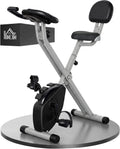 HOMCOM Vélo d'Appartement Pliable Magnétique 8 Niveaux de Résistance – gris/noir