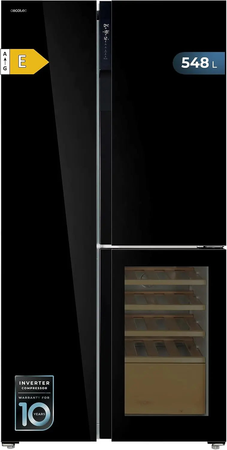 Cecotec Réfrigérateur 3 Portes Bolero CoolMarket TDW 548 noir Glass E – 548 L