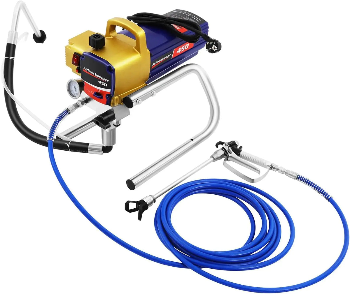 Pulvérisateur de peinture sans air – 1500 W, 39 x 21 x 35 cm, bleu/gris