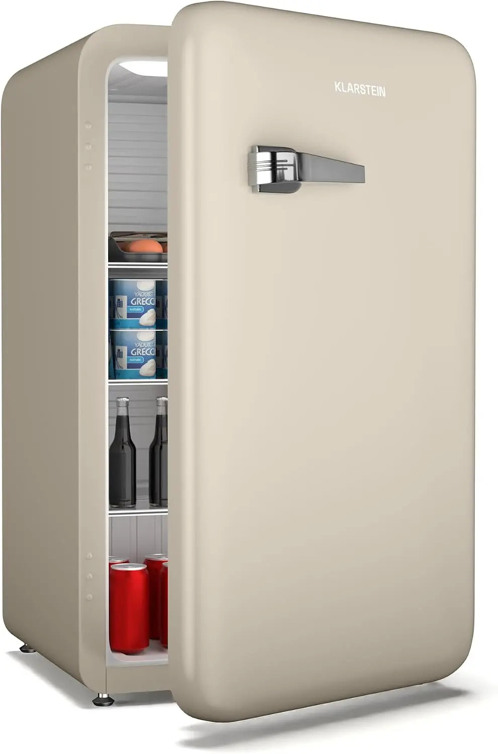 KLARSTEIN Audrey Evo Réfrigérateur Rétro – 112 L, crème