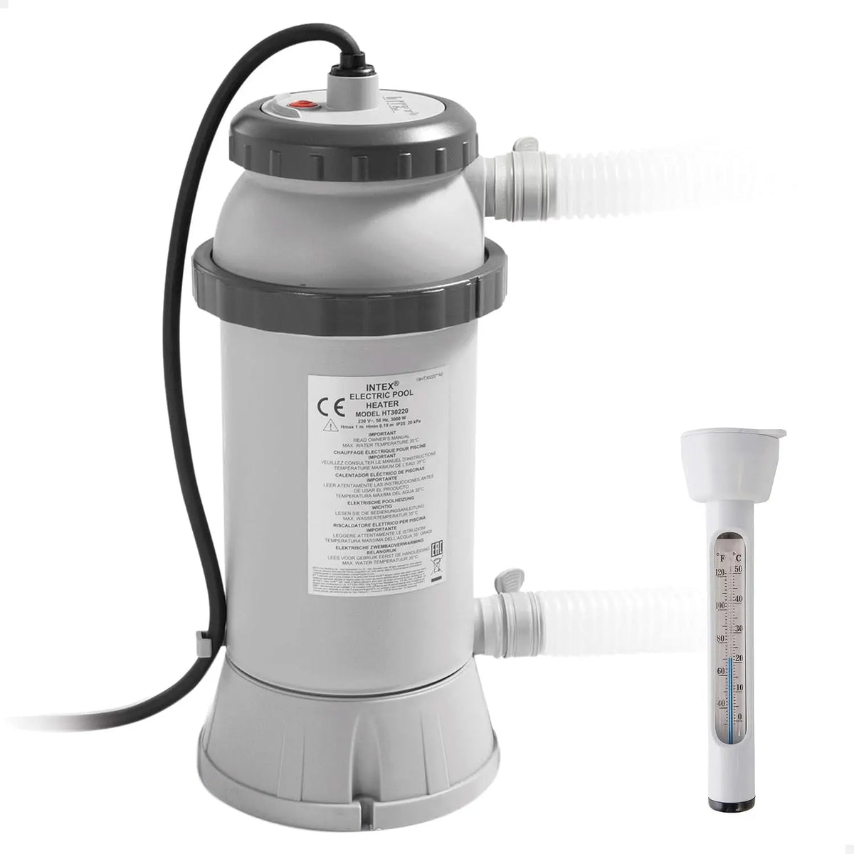 Intex rechauffeur 3kw pour piscine jusqu'à 12m³ – gris
