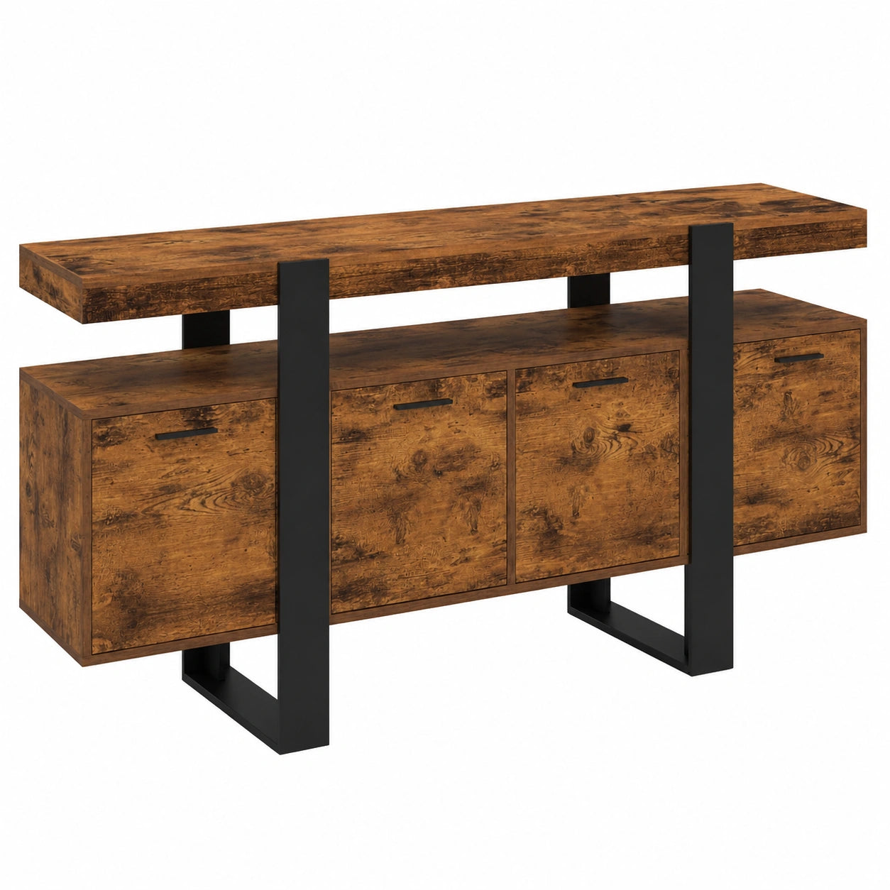 Buffet, avec portes, coloris noir, pour la salle à manger ou le salon