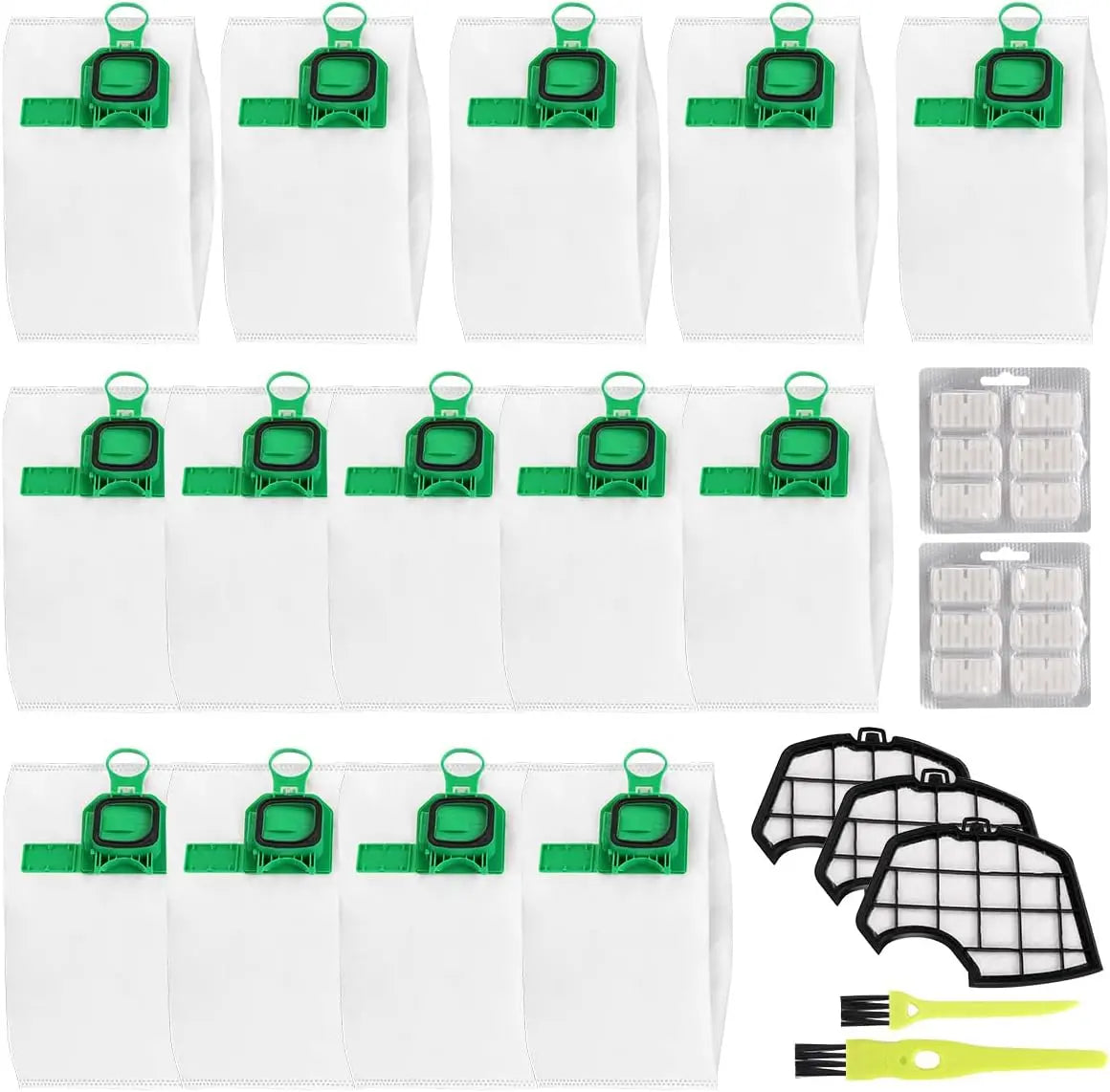 14 Sac Aspirateur Universel Compatible avec Vorwerk Kobold VK140 VK150 FP140 FP150 Folletto Sacs – vert/gris