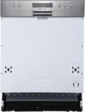 Respekta Lave-vaisselle semi-intégré 60 cm / Lave-vaisselle encastrable avec 6 programmes / Départ – 92 kW, 11 L, blanc/gris