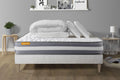 Pack Matelas + sommier kit Blanc 180x200 Memo Plus Mémoire de Forme + 2 oreillers + Couette