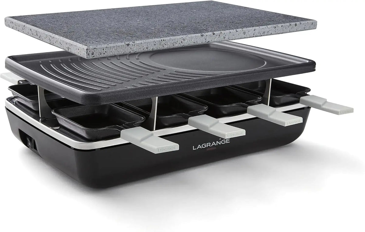 LAGRANGE Appareil à Raclette Element – 1200 W, gris/noir