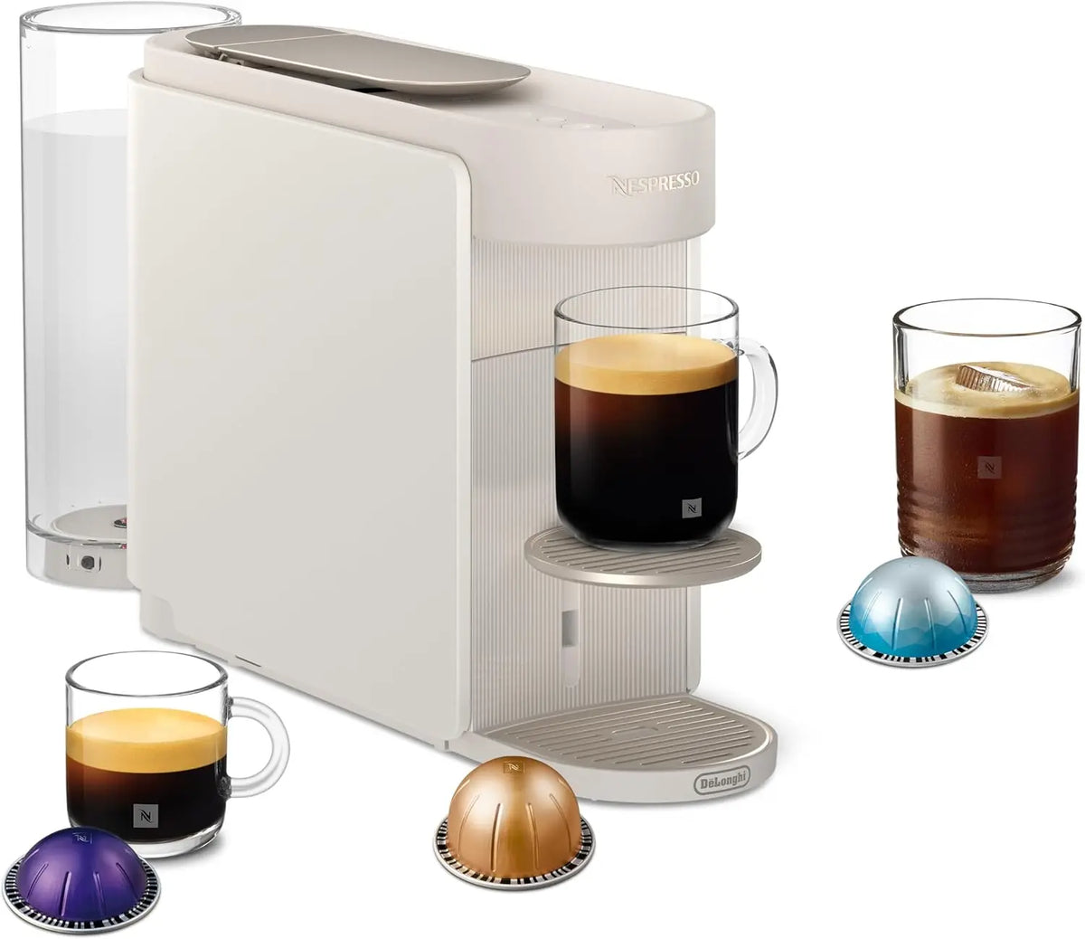 De'Longhi Nespresso Vertuo Up - Machine à café à Capsules avec 7 Formats de Tasse – ENV200.W, 1,4 L, blanc