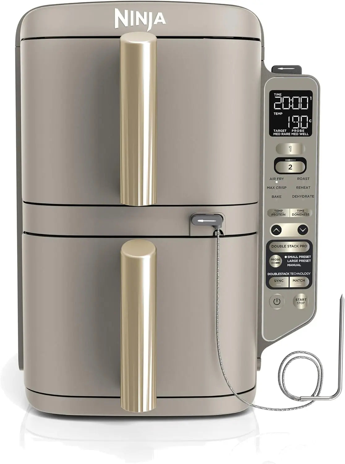 Ninja Double Stack XL Air Fryer numérique friteuse – 9,5 L, gris