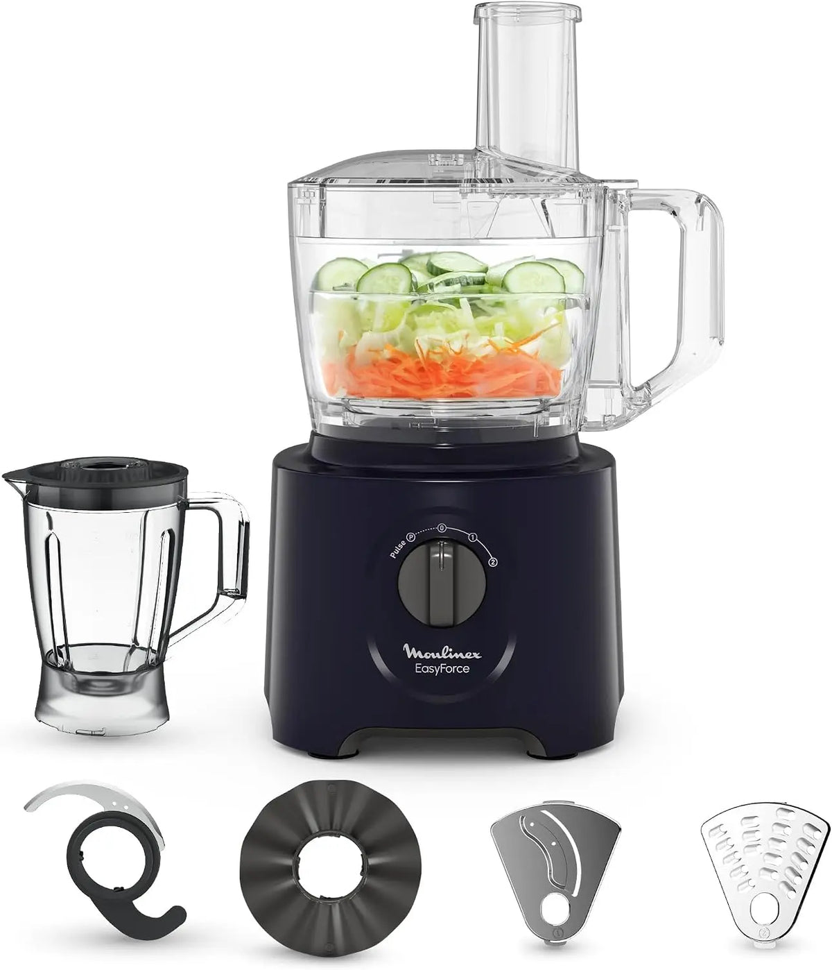 Moulinex - Easy Force Robot Cuisine Multifonction Compact - 3 L - Bleu – 800 W