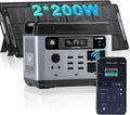 OKITEL P2001 PRO Station d'énergie portable 2048 Wh avec 2 x 200 W Panneau solaire générateur solaire – 200 W / 3200 W, gris/noir