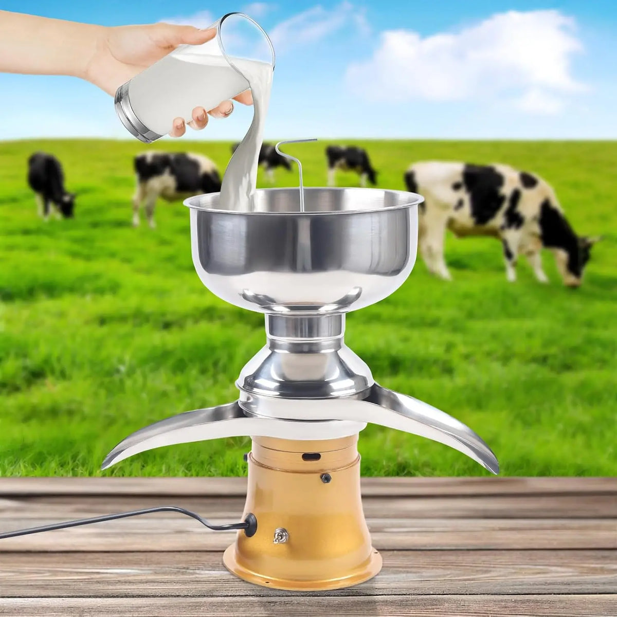 Séparateur de centrifugeuse à lait électrique de 5 l - 50 L/H - Séparateur de crème de lait – 30 W