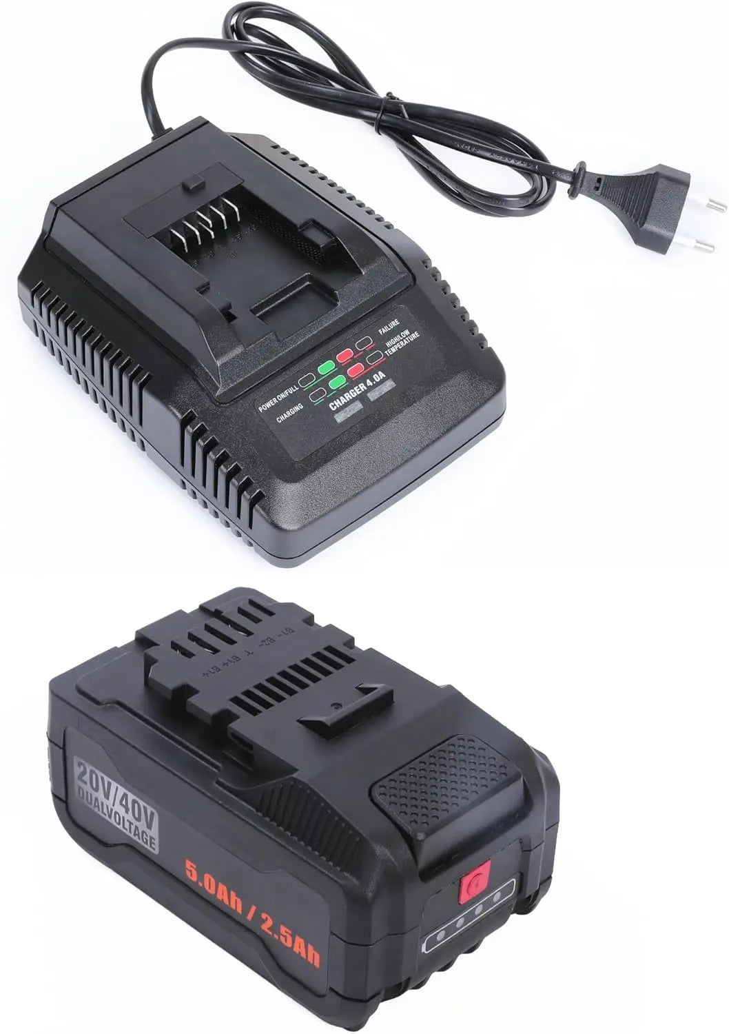 Une 20V 5Ah Batterie de Remplacement Compatible avec Ferrex20V/40V Outils électriques Outils de Jardin – gris