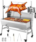 VEVOR Barbecue à Charbon avec Tournebroche Électrique 38 W – 1135 x 442 x 1123 mm, argenté
