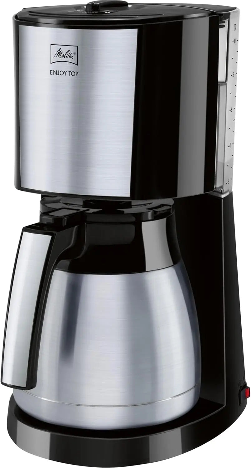 Melitta Cafetière à Filtre avec Verseuse Isotherme en Acier Inoxydable – 125 ml / 85 ml, argenté/noir