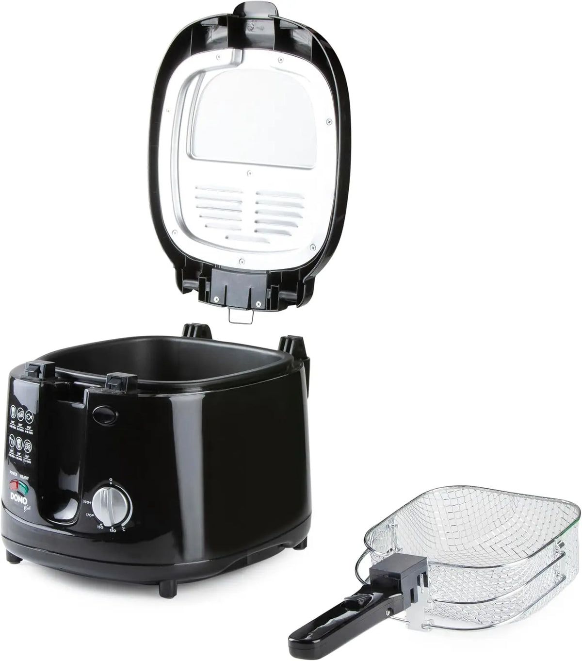 DOMO DO461FR Friteuse - 2,5 L - Voyant lumineux - Friteuse à huile avec 'Cool touch' - Thermostat
