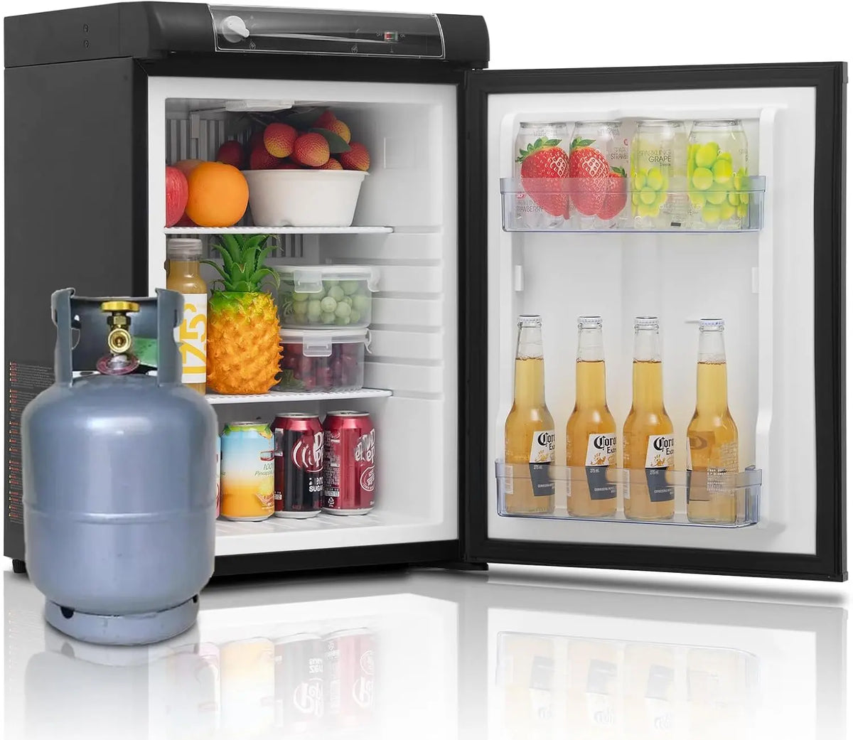 Smad Frigo Trimixte 12V 220V Gaz réfrigérateur – 60 L, noir