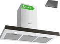 COMFEE' Hotte aspirante 90M77 90M77 en acier inoxydable avec LED et système de recirculation et – 650 m³/h, 900 x 500 mm, argenté