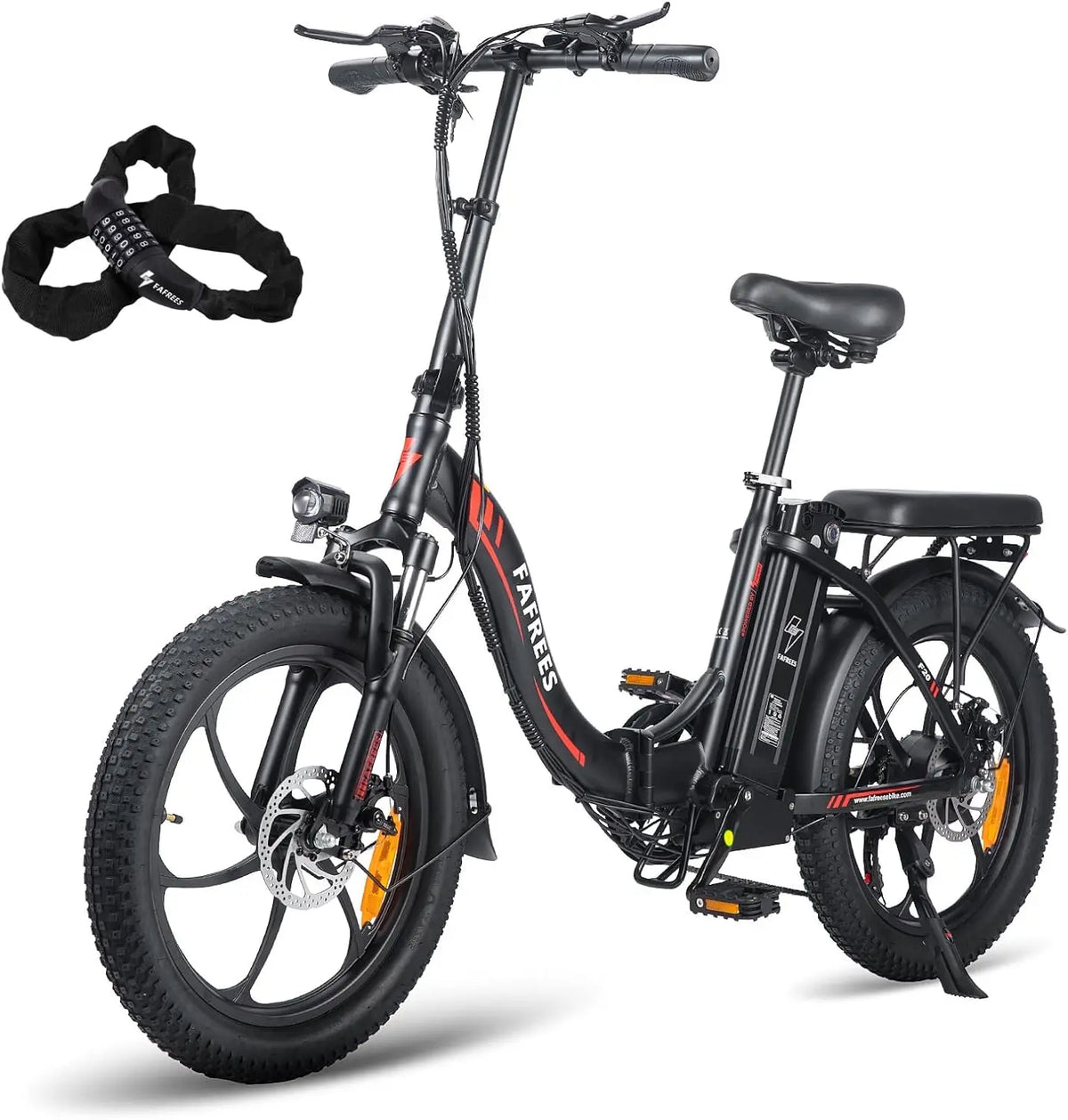 Fafrees F20 Vélo électrique Pliant 20 * 3.0 Pouces – 250 W, 16 Ah, 40 Nm, 60 HZ, gris/noir