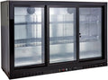 GastroHero Réfrigérateur d'arrière de bar noir - 320 l - portes vitrées coulissantes - froid ventilé