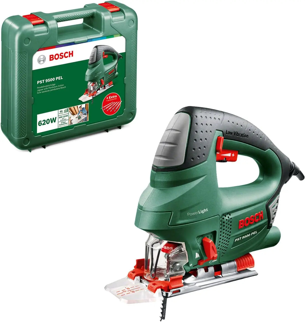 Bosch Scie sauteuse PST 9500 620 watts – vert/gris