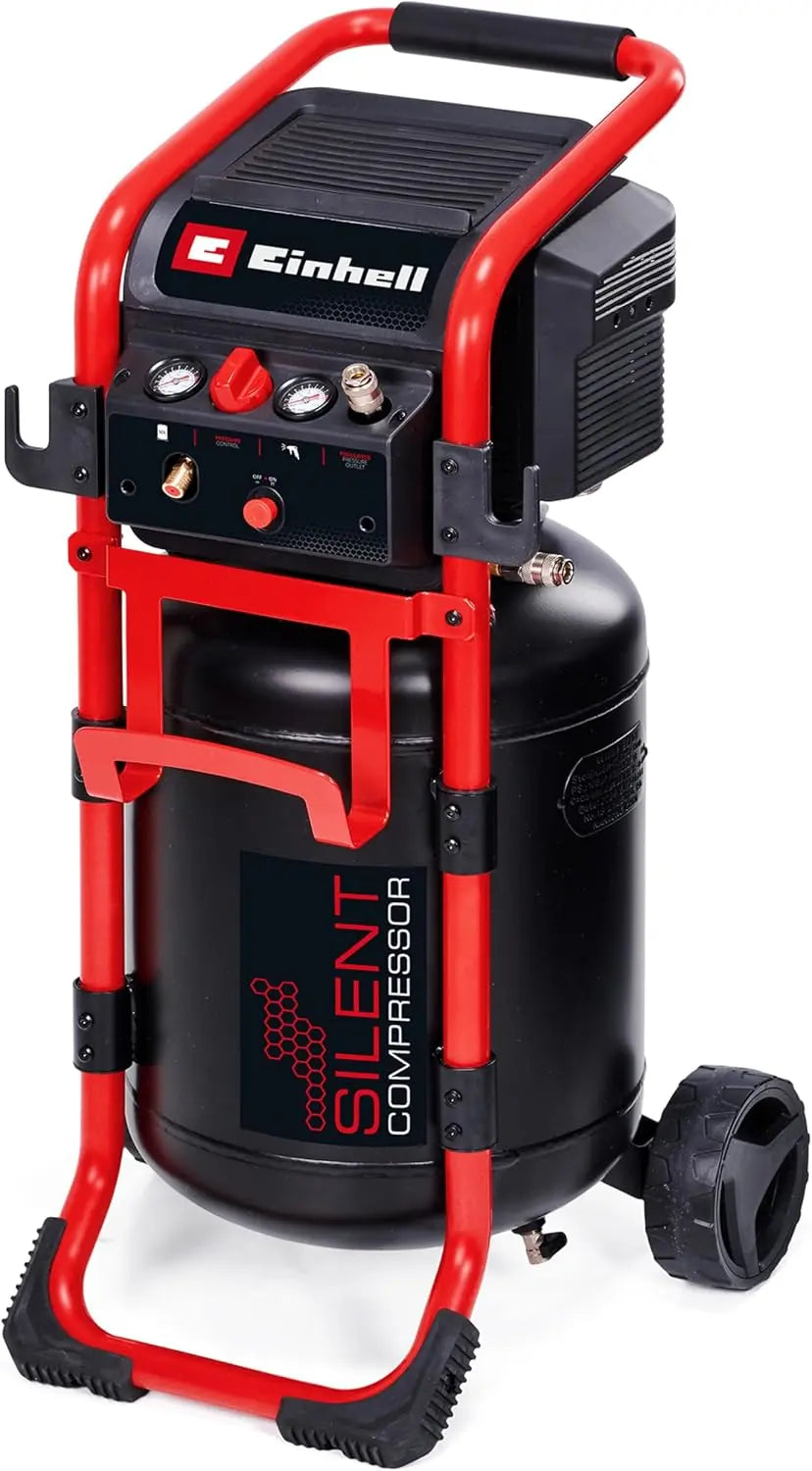 Einhell Compresseur à air silencieux TE-AC 270/50 silencieux – 1650 W, 50 l, 270 l/min, noir/gris/rouge