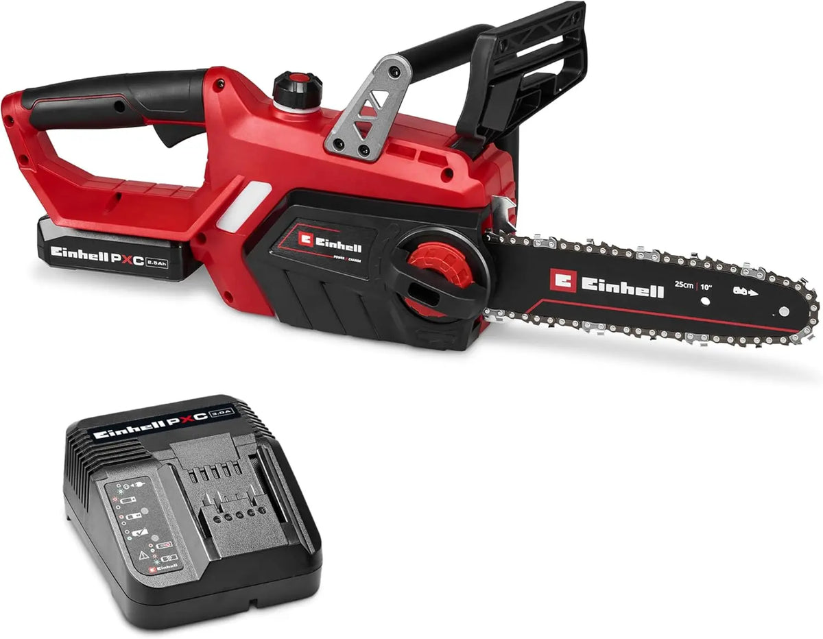 Einhell Tronçonneuse sans fil GE-LC 18/25-1 Li Kit 1x2,5Ah – gris/noir/rouge