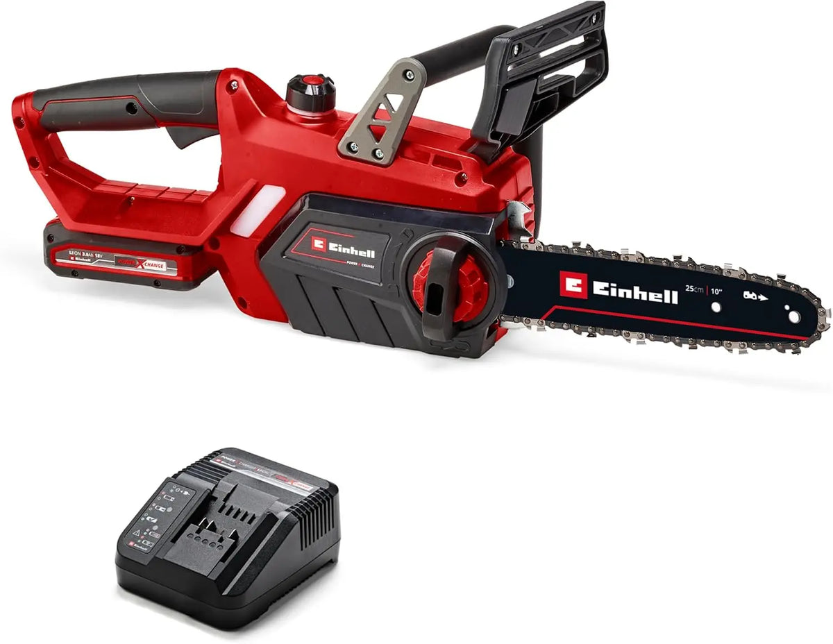 Einhell Tronçonneuse sans fil GE-LC 18/25-1 Li Kit 1x 3,0Ah – gris/rouge/noir