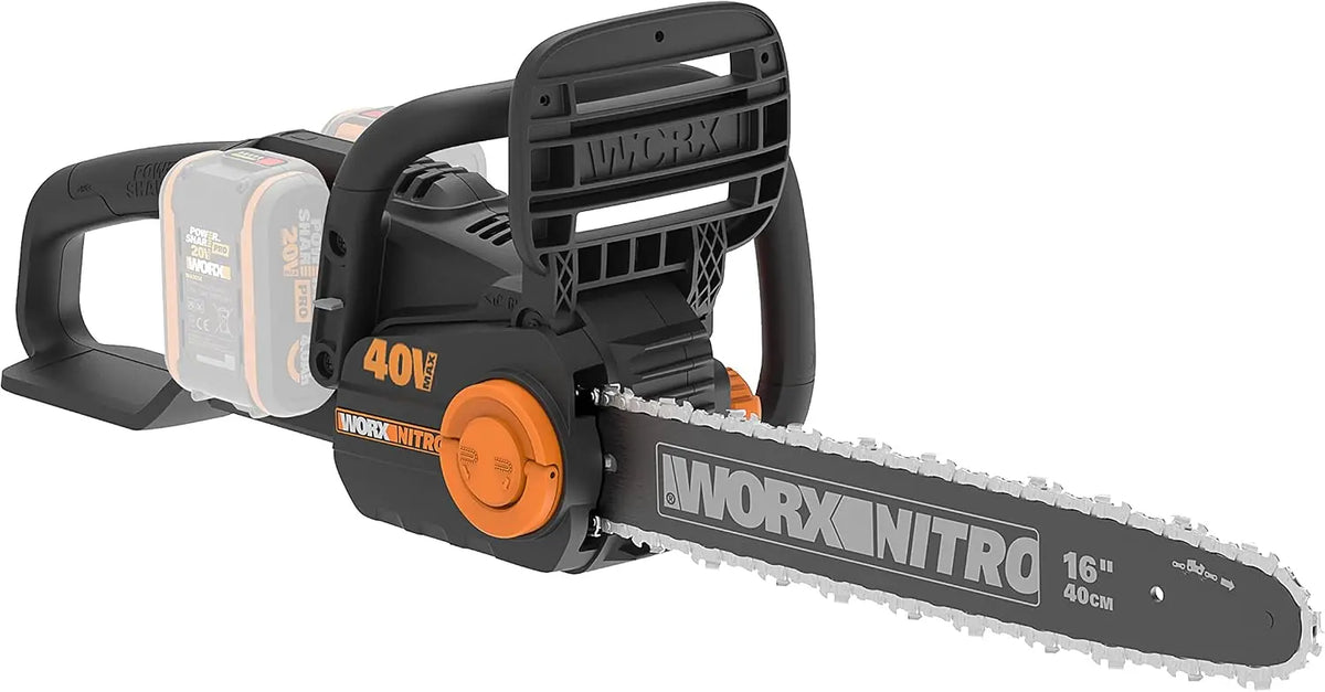 WORX Tronçonneuse sans balais sans fil 40V WG385E.9 – gris/noir