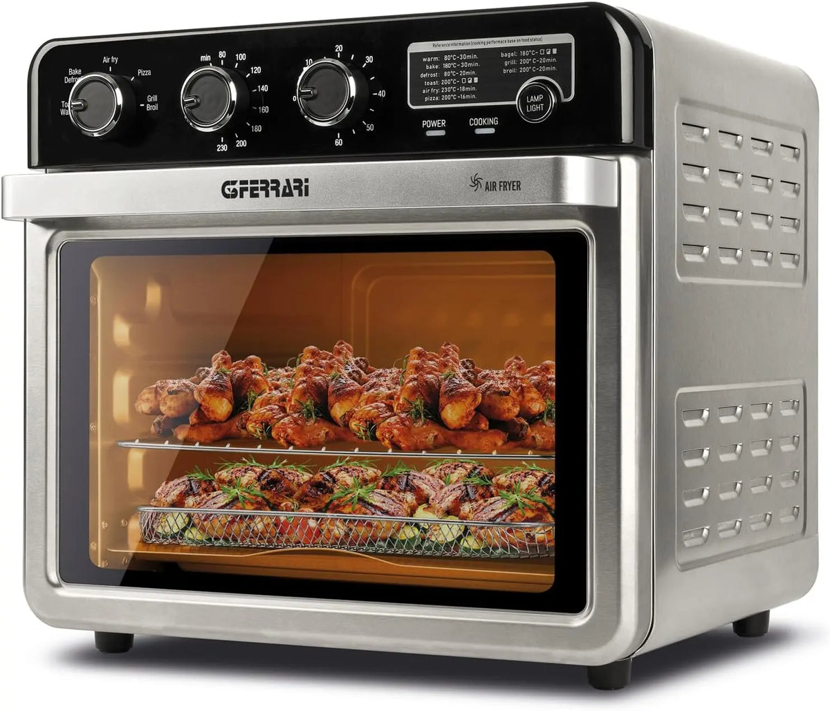 G3 Ferrari G10221 Four à air Fryer multifonction 32 L – 2000 W, argenté