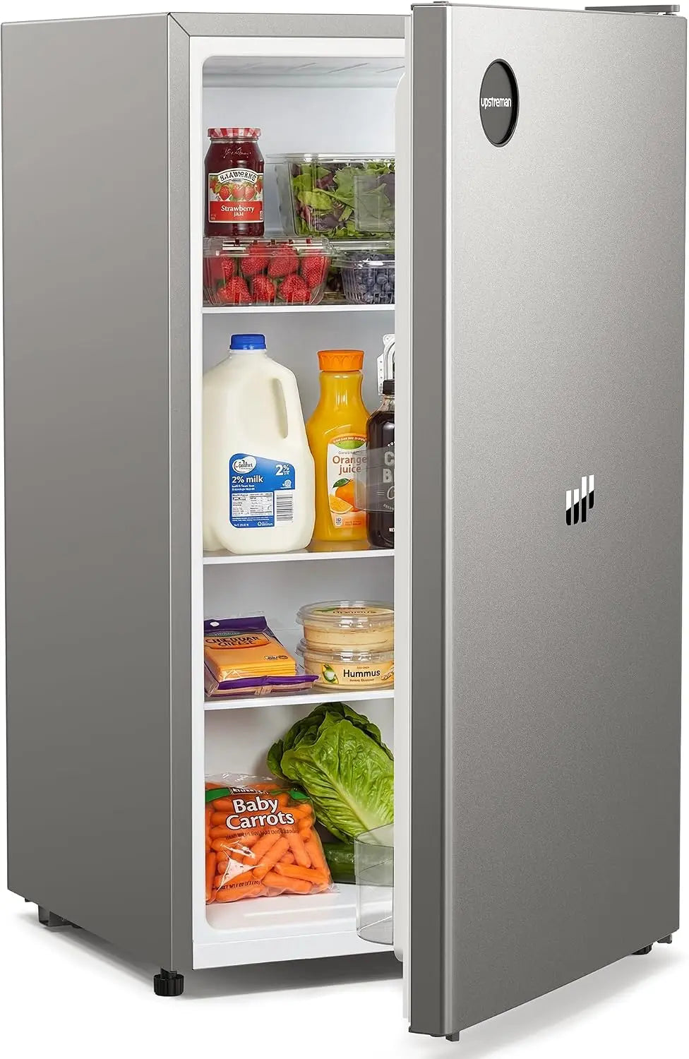 Upstreman 91 Litres Petit Frigo sans Congélateur – CR91, 0,24 kWh, gris/argenté