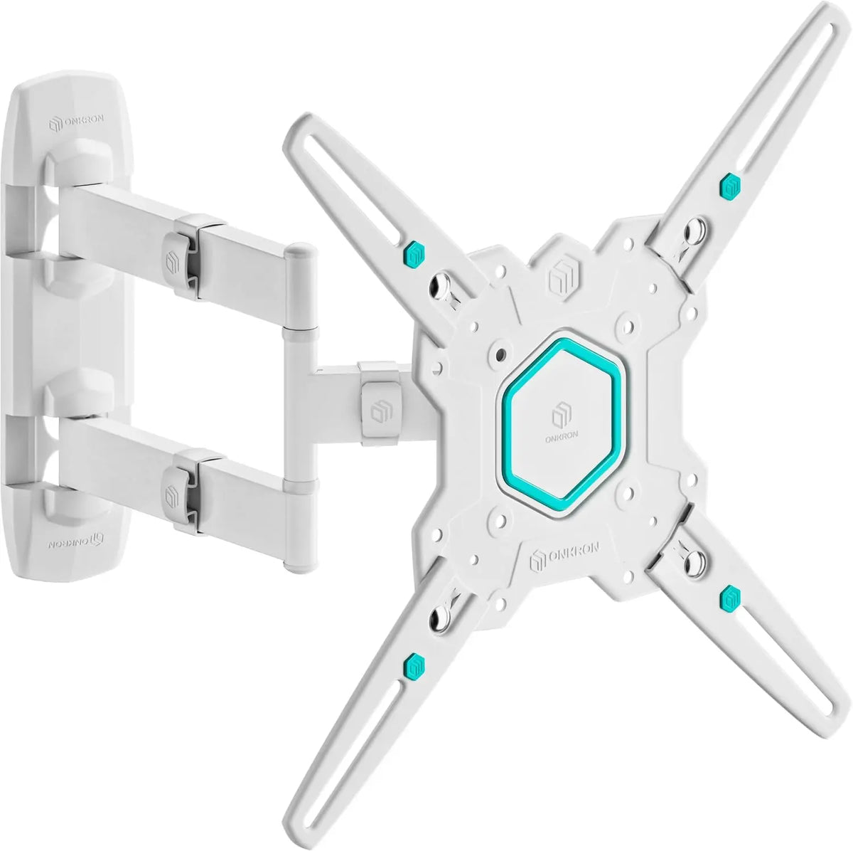 ONKRON Support Mural téléviseur Orientable 32'–65' – M4-W, gris/blanc