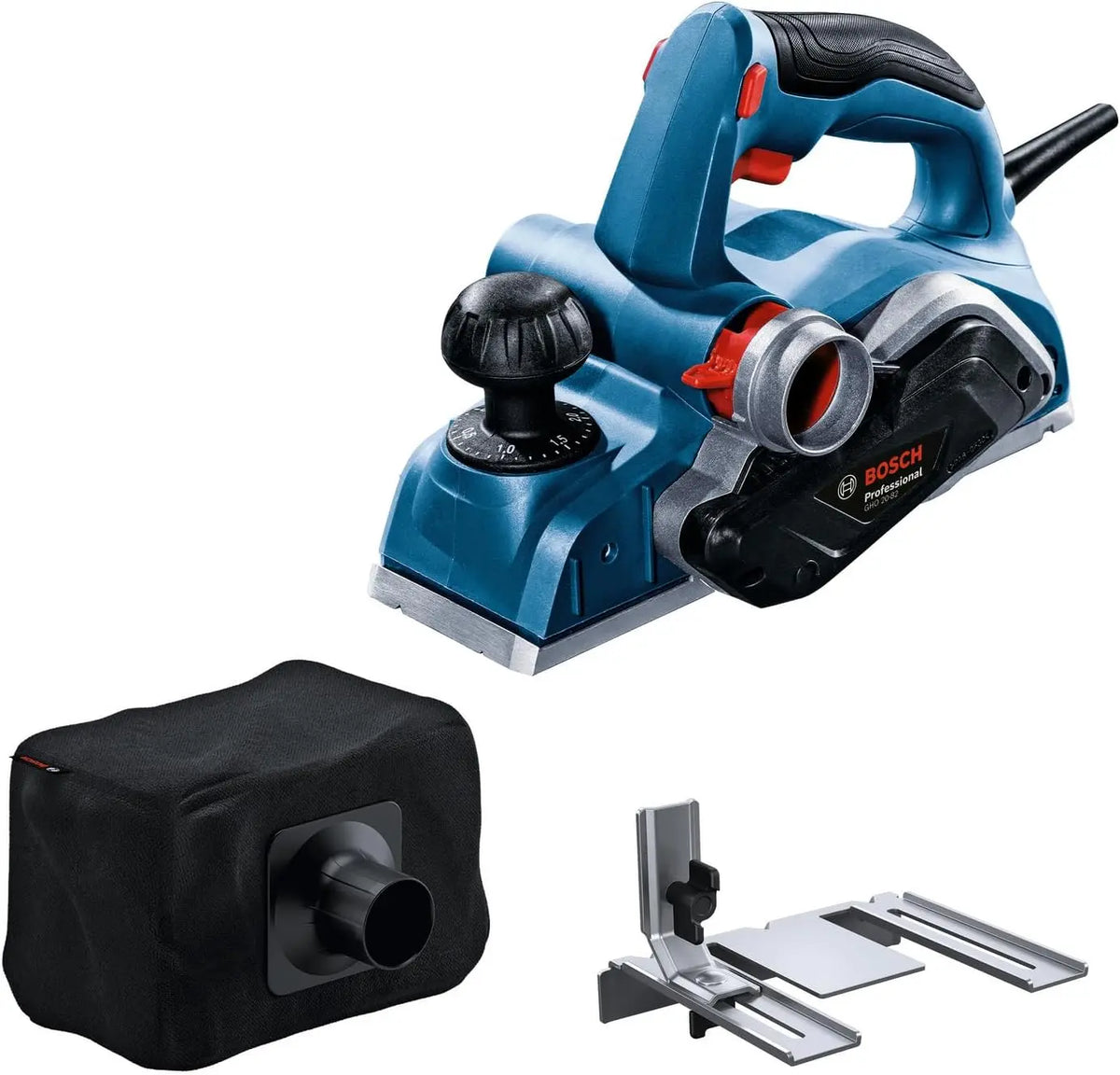 Bosch Professional rabot portatif GHO 20-82 puissance 700 W – noir/bleu/gris
