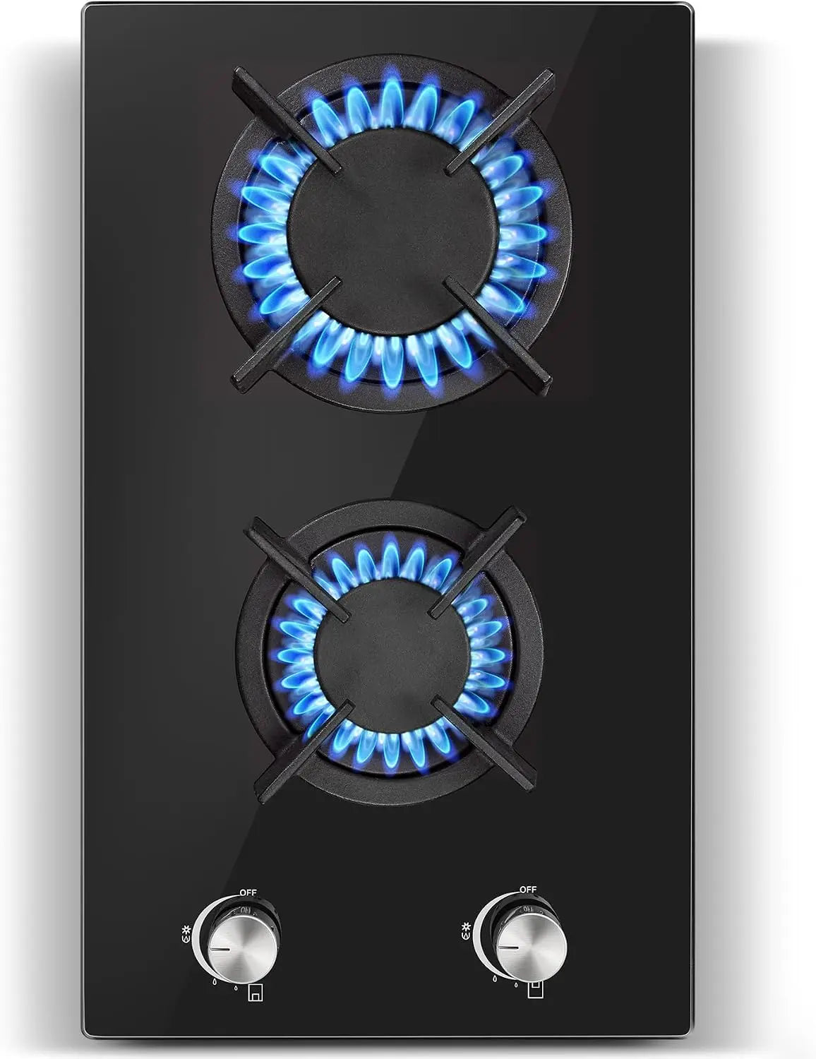 SNDOAS Plaque Gaz 2 Feux 30 cm – W/1800, 2400 W / 1800 W, 30 x 51 x 10 cm, noir