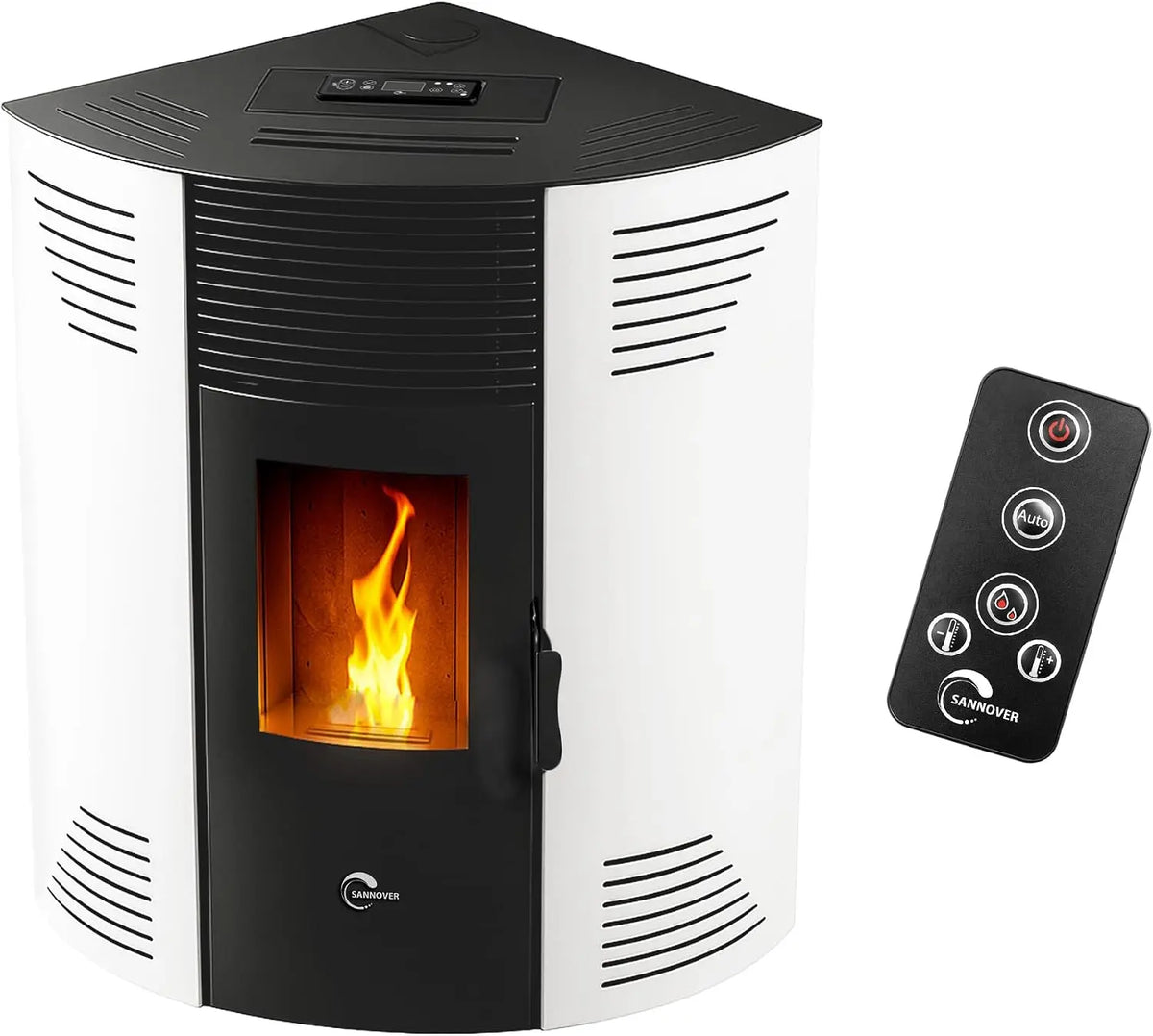 Poêle à granulés d'angle étanche Iseos 12 –2 kW Blanc Sannover