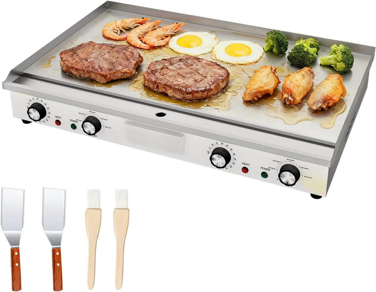 Plancha Électrique Commerciale Inox,73cm Avec Minuterie de 0-60mins – argenté