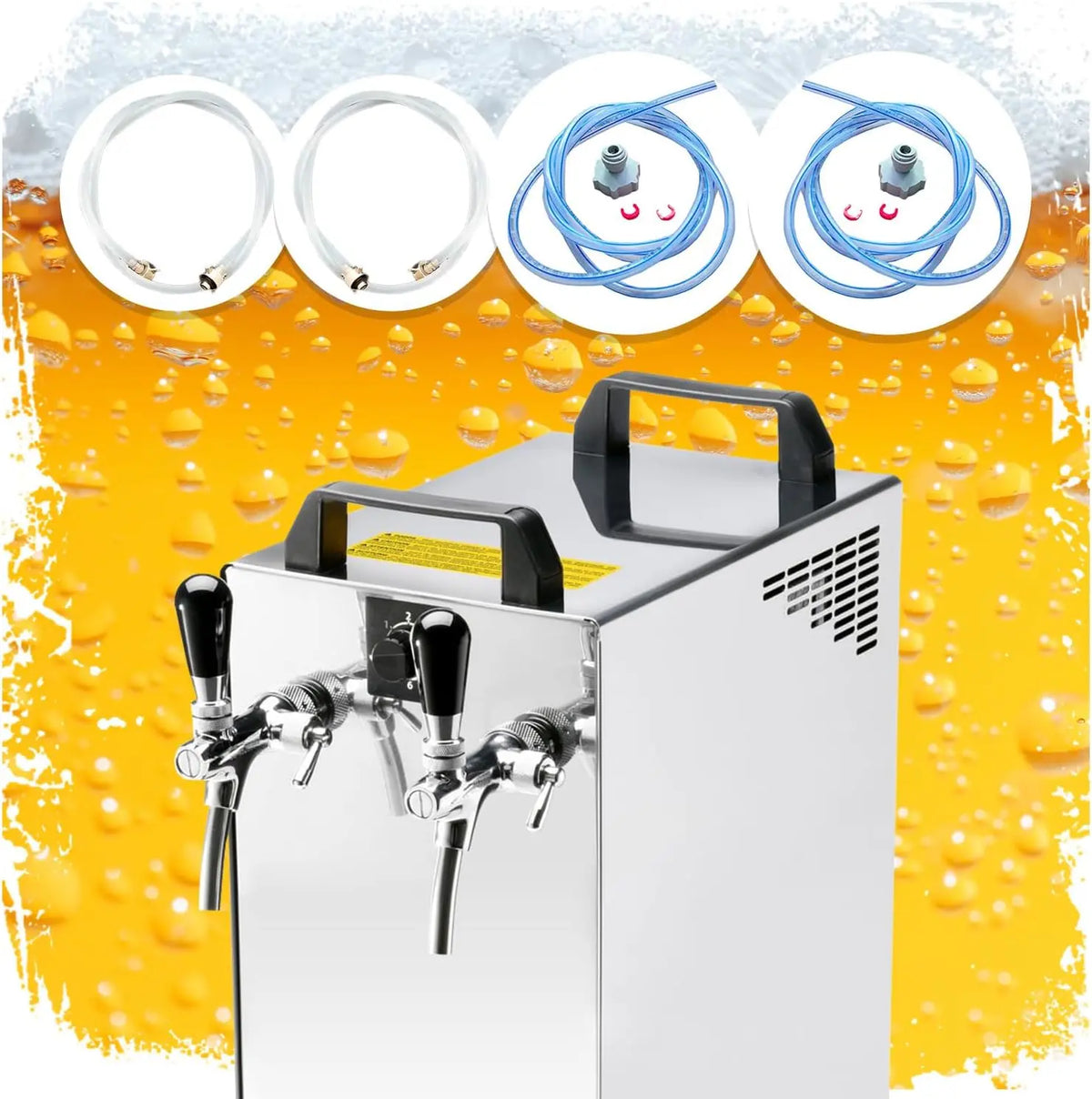 Ensemble Complet Tireuse a Biere avec Pompe à Membrane Kontakt 40/K Machine a Biere – 50 litres/h, jaune/orange