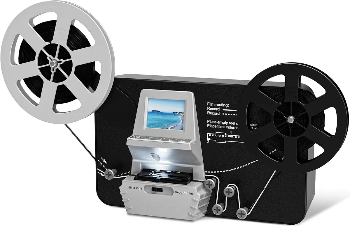 DigitPro Scanner Films Super 8/8 mm avec Écran LCD 2,4' – 32 Go, gris/noir
