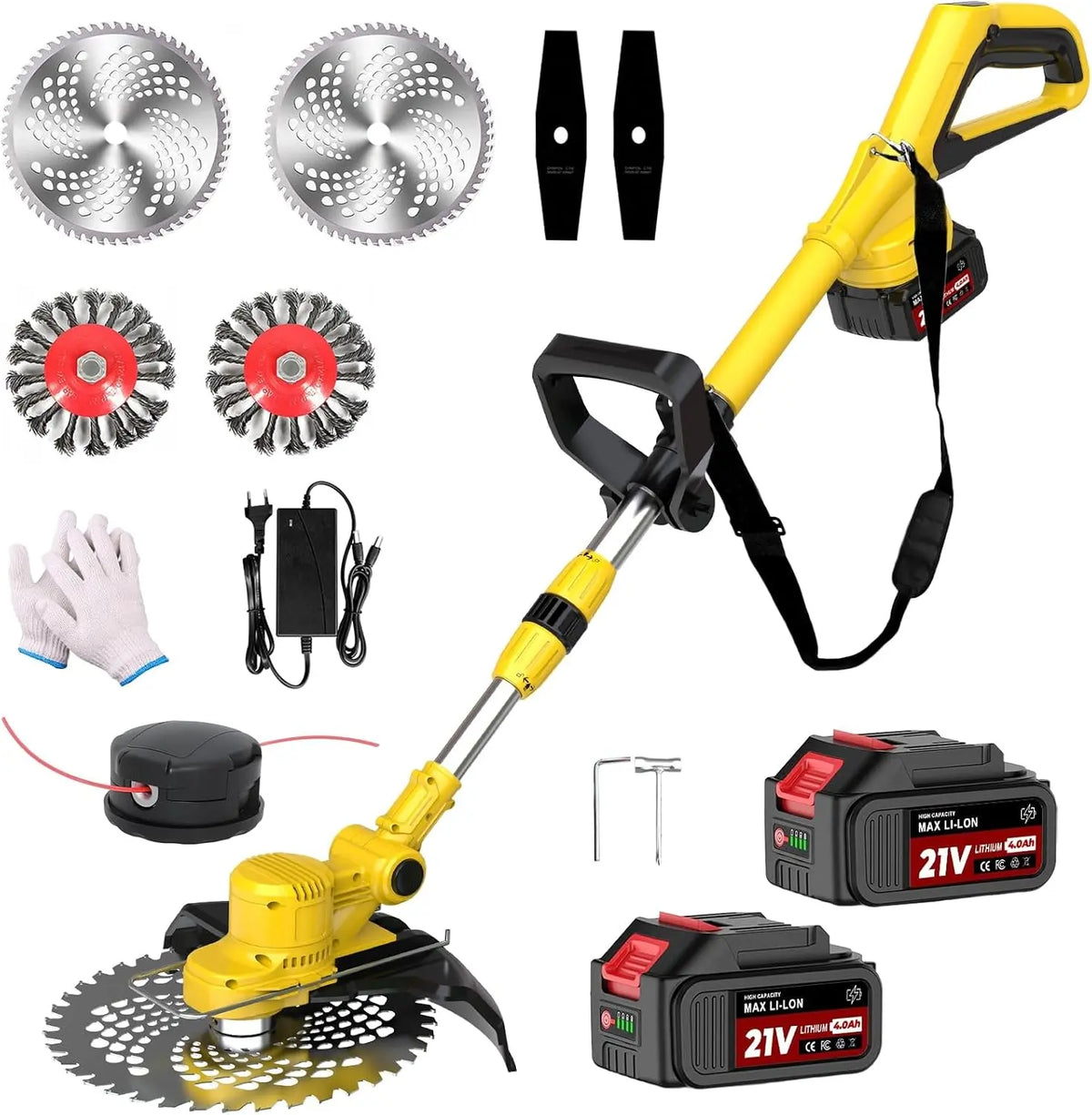Débroussailleuse sans fil pour batteries Makita – 750 W, 4,0 Ah, jaune