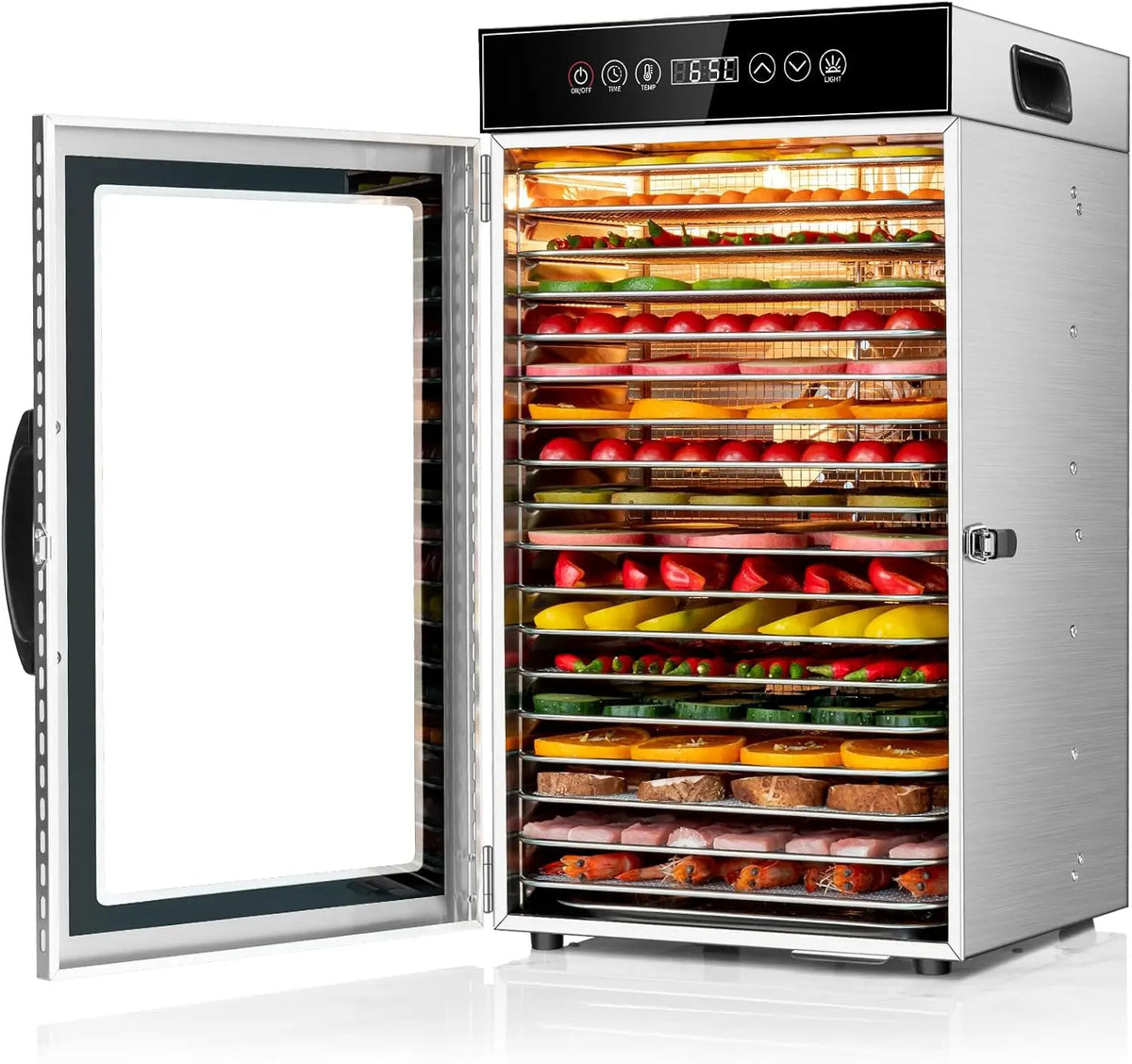 Kwasyo Déshydrateur Alimentaire Professionnel 18 Plateaux – 800 W, argenté