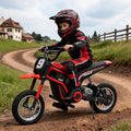 24V Moto Électrique Enfants 8-13ans Moto Cross 3 Vitesses 8/12/23 Km/h – 250 W, gris/orange/noir