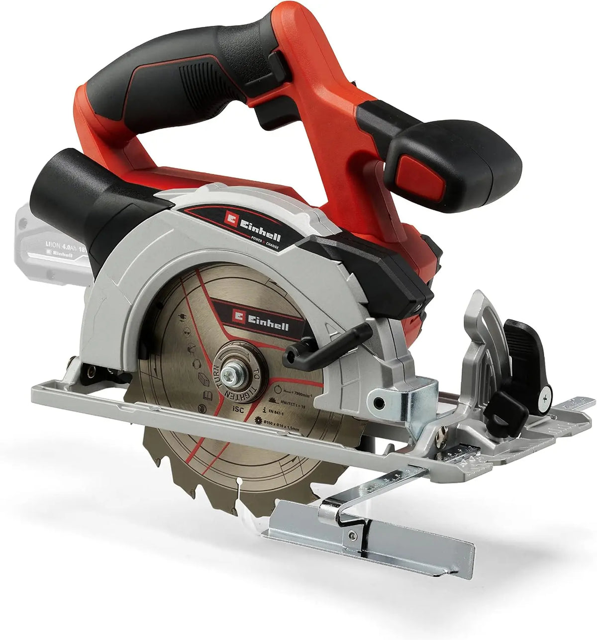 Einhell Scie circulaire Ø150mm sans fil TE-CS 18/150 Li-Solo Power X-Change 18V – sans batterie, gris/noir