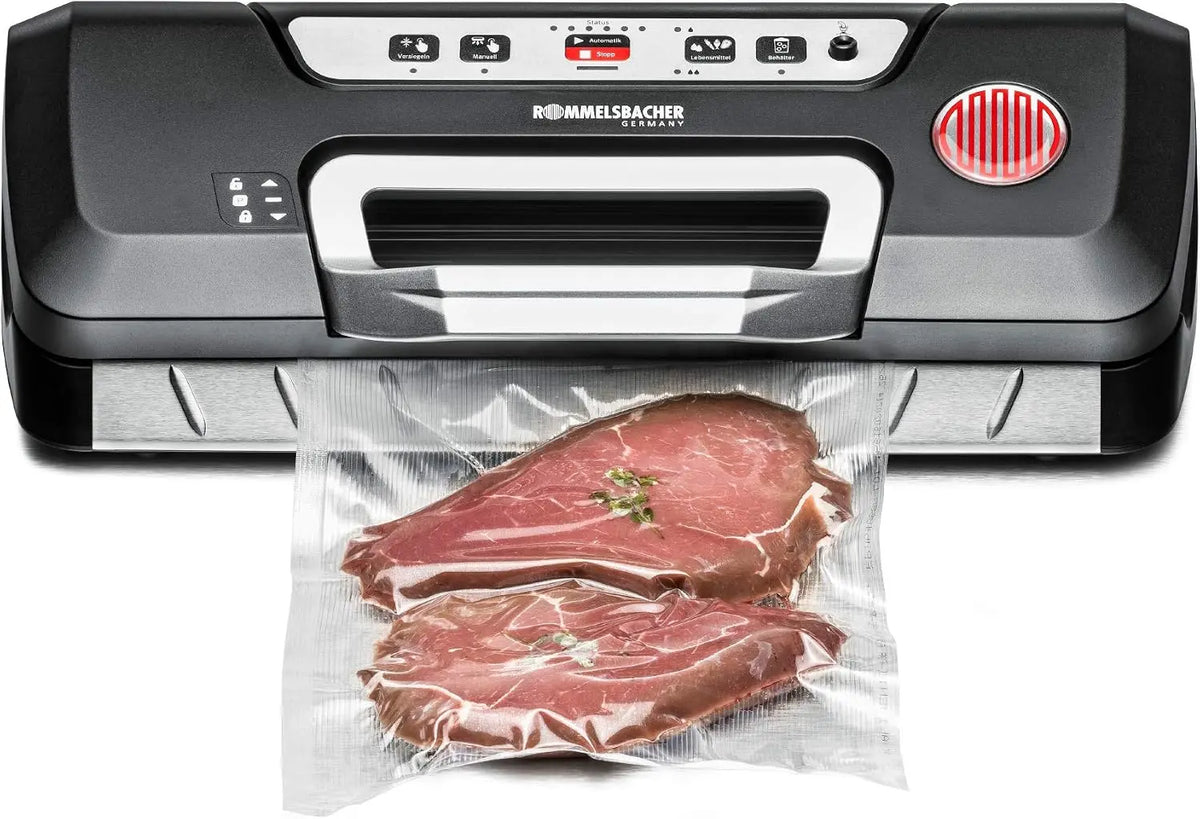 ROMMELSBACHER Scelleuse sous Vide VAC 285 machine de scellage – 9 L/min, gris/noir/orange