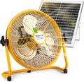 Ventilateur solaire avec panneau solaire et chargeur – 20 W / 25 W, jaune