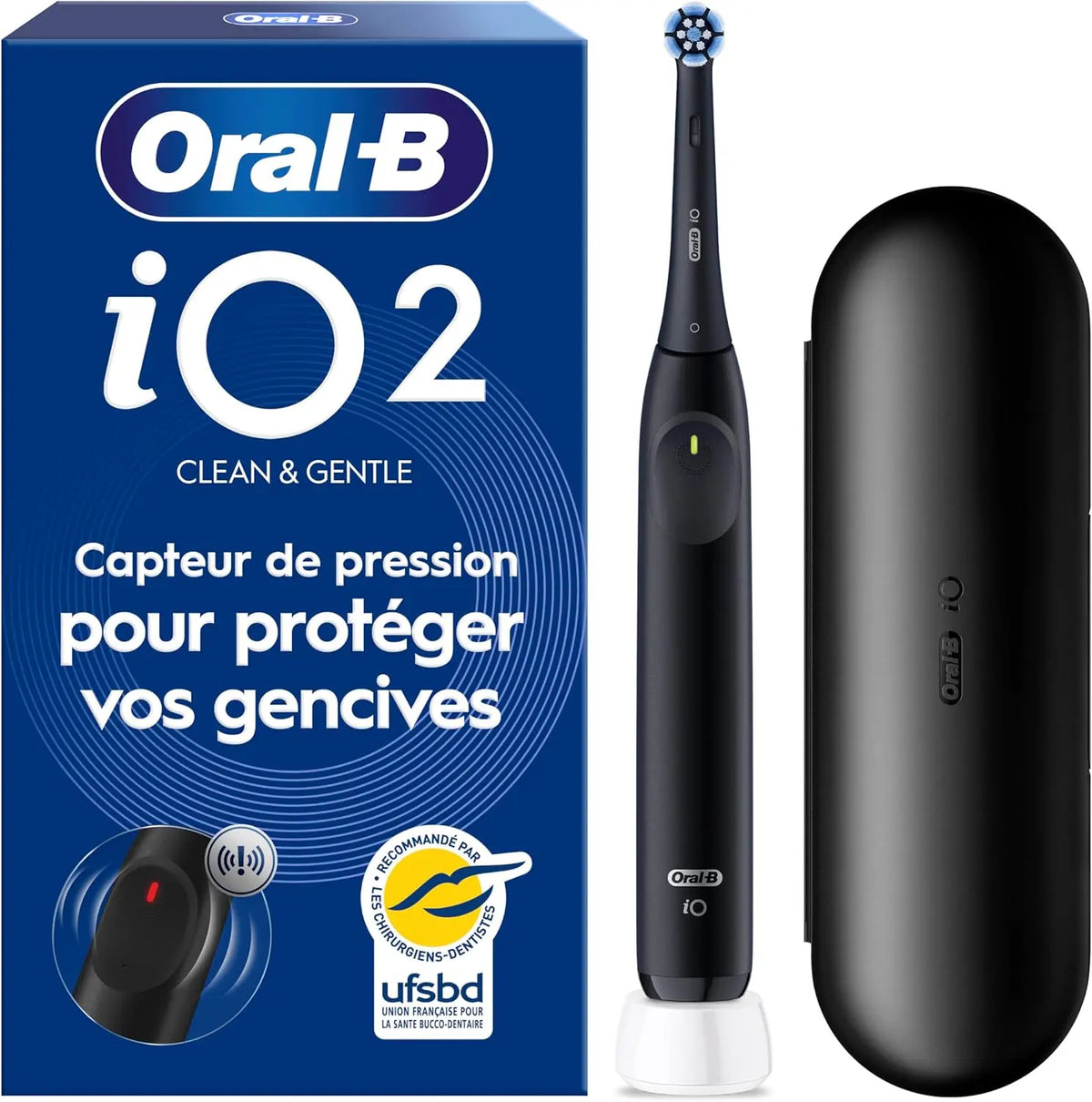 Oral-B Brosse à Dents Electrique iO 2 avec 1 Brossette de Rechange – noir