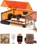 Gravure Laser 10W pour DIY et Créations graveur laser – 300 × 300 mm, orange/gris