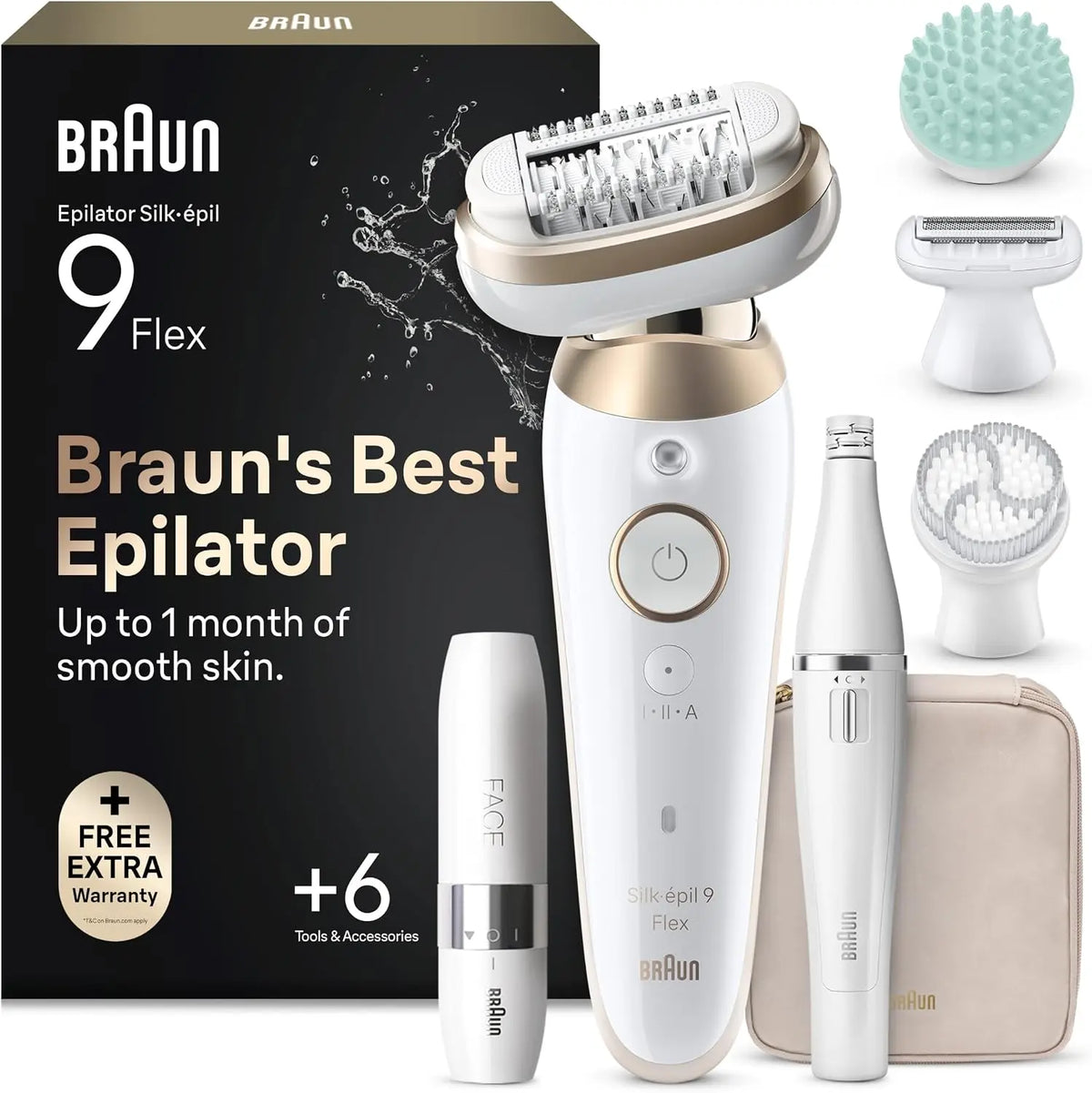 Braun Epilateur Electrique Femme Silk Epil 9,9-681 3D FaceSpa – blanc