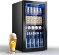 TRIUMPHKEY Réfrigérateur à Boissons 90 L avec Porte Vitrée – gris/bleu/noir