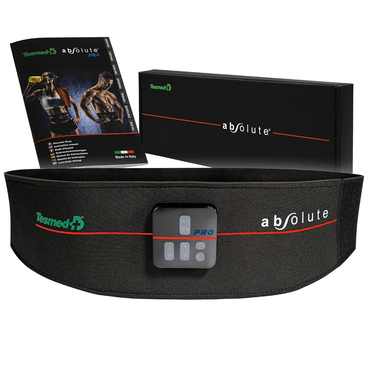TESMED Absolute Ceinture d'Électrostimulation Abdominale – noir/gris
