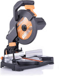 Evolution Power Tools Scie à Onglet Compacte Coupe Multi-Matériaux Lame TCT Incluse Coupe le Bois – R210CMS, 1200 W, gris
