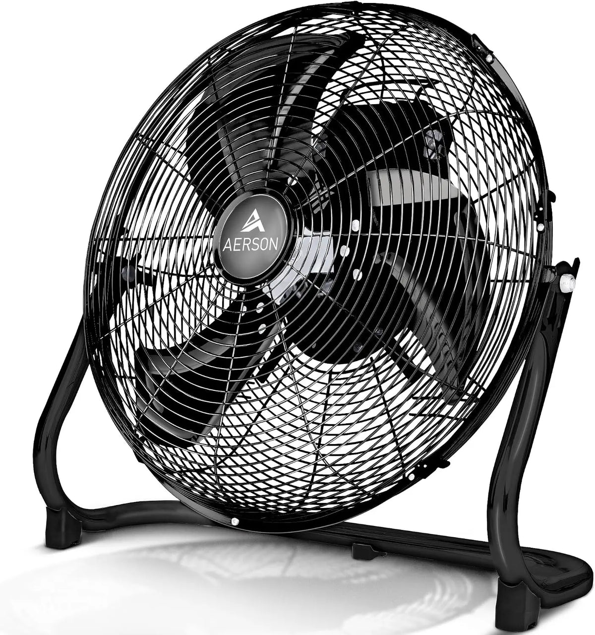 TRESKO AERSON Ventilateur de Sol 50 cm – 125 W, gris/noir
